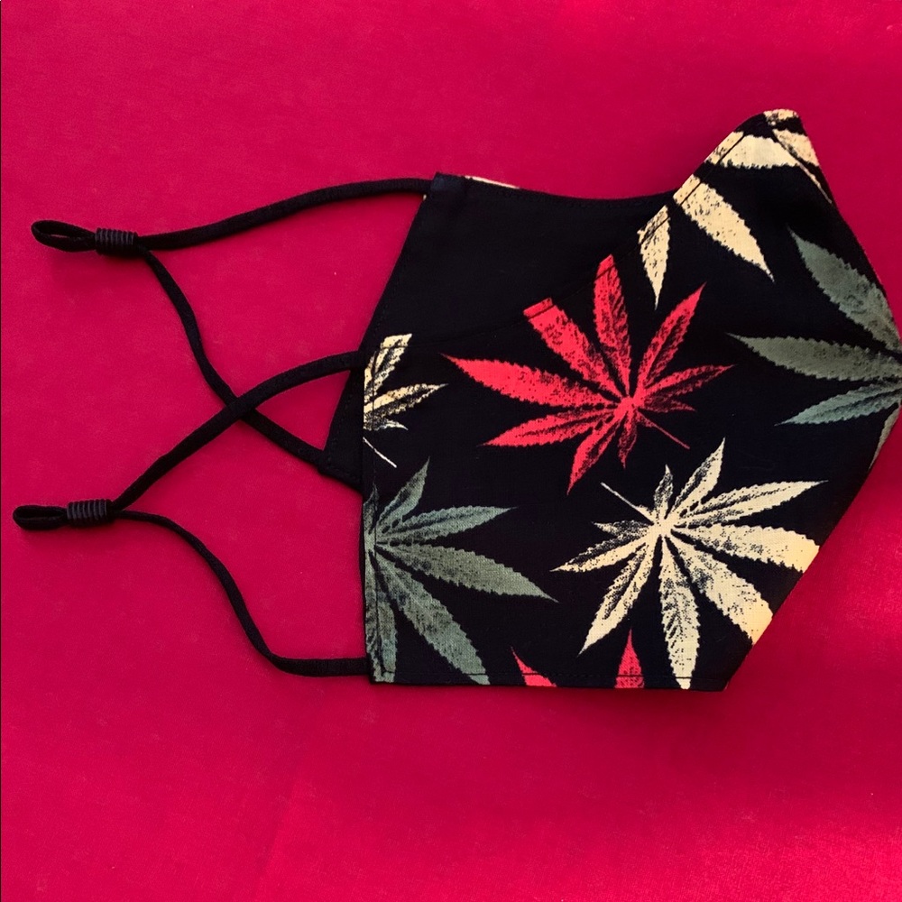 “Up in Smoke” Hemp Leaf Print Face Mask